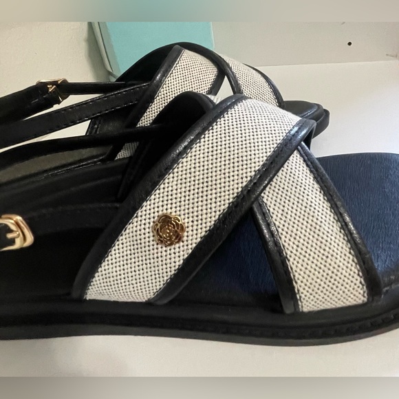 Black and Off white Women's Sandals - Picture 5 of 6